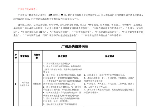 广州地铁公司简介