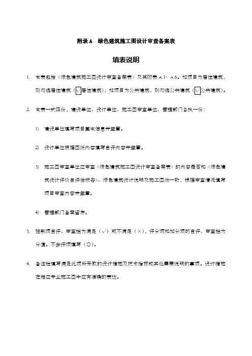 河北省绿色建筑施工图设计审查备案表