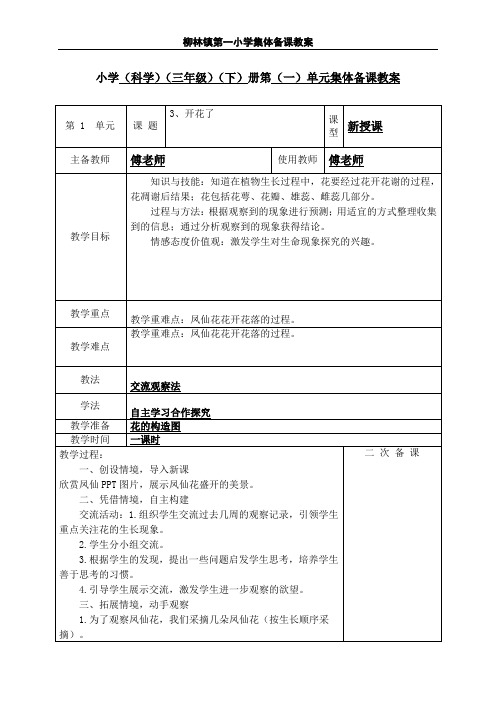 三年级科学下册第三课