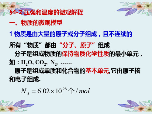 物理学教学ppt§4-2压强和温度的微观解释