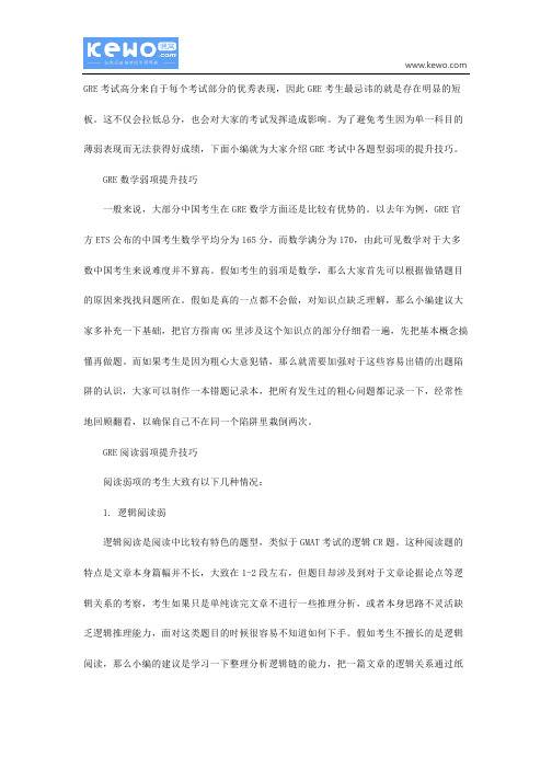 GRE考试中各题型弱项的提升技巧
