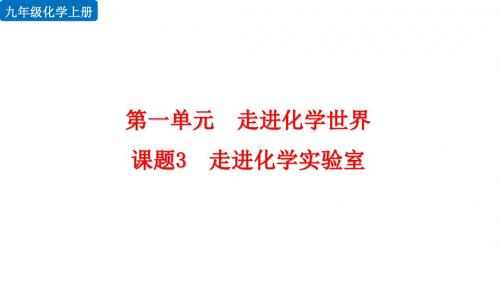 人教版化学九年级上册《课题3 走进化学实验室》
