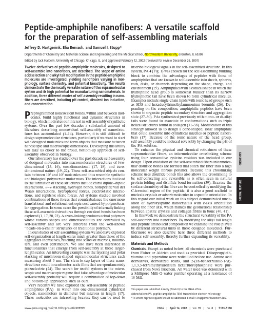 Peptide-amphiphile nanofibers  a versatile scaffold for the preparation of self-assembling materials