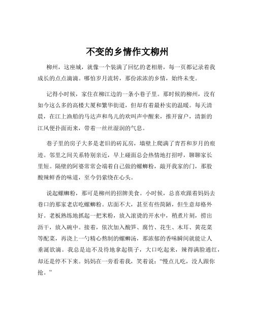 不变的乡情作文柳州