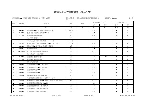 17专线新定额(最终版)设备侧