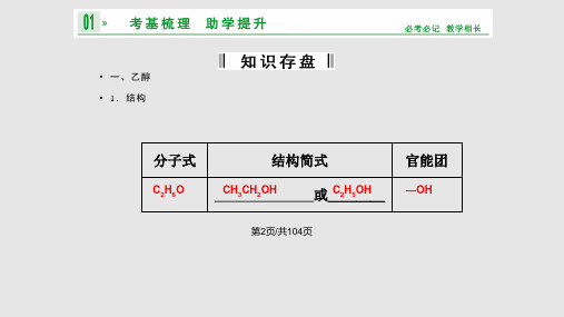 高三化学一轮复习有机化合物乙醇乙酸和基本营养物质张.pptx