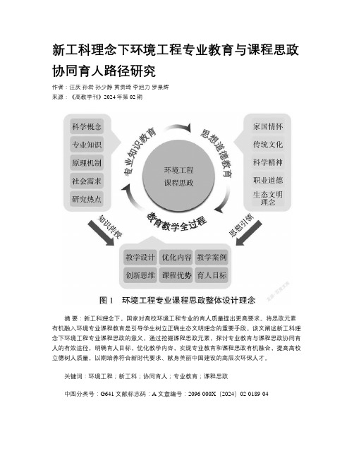 新工科理念下环境工程专业教育与课程思政协同育人路径研究