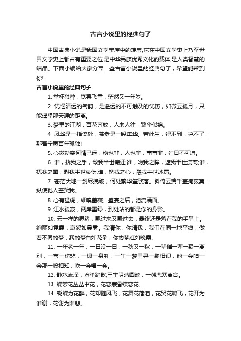 古言小说里的经典句子