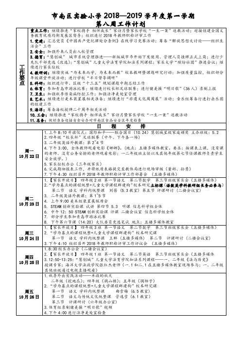 南区小学20182019学第一学期