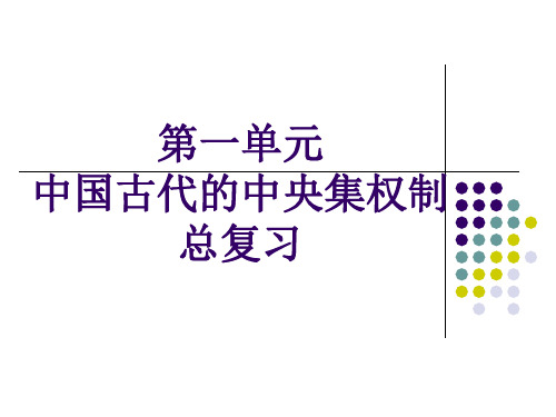 岳麓版  中国古代的中央集权制总复习优秀课件