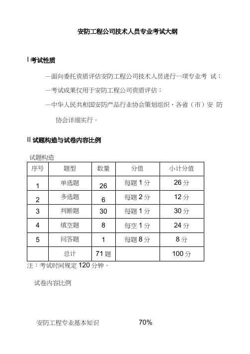 2021年安防技术人员考试