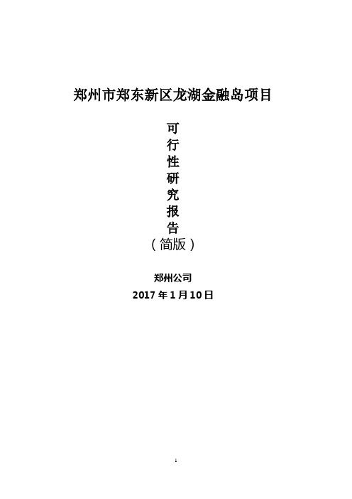 郑东新区龙湖金融岛持有型地块可行性研究报告