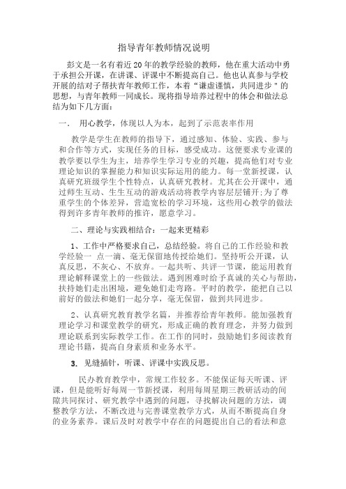 指导青年教师情况