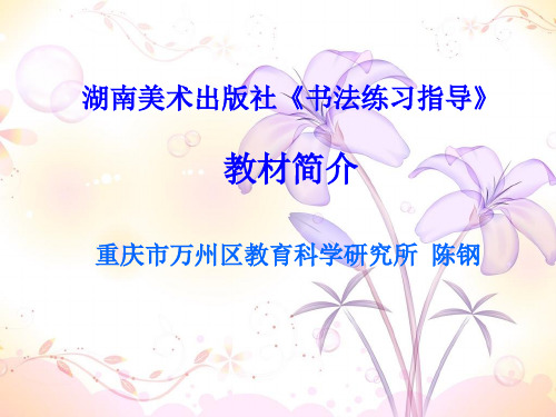 (完整版)《书法练习指导》教材简析