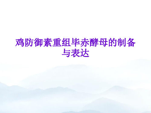 鸡防御素重组毕赤酵母的制备与表达优秀PPT优质文档