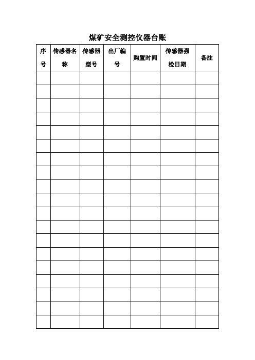 煤矿安全测控仪器台账