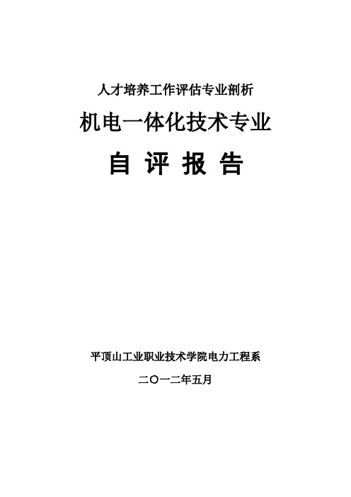 513机电一体化技术专业剖析材料——专业自评报告