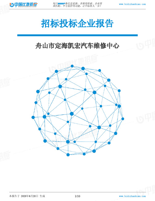 舟山市定海凯宏汽车维修中心-招投标数据分析报告