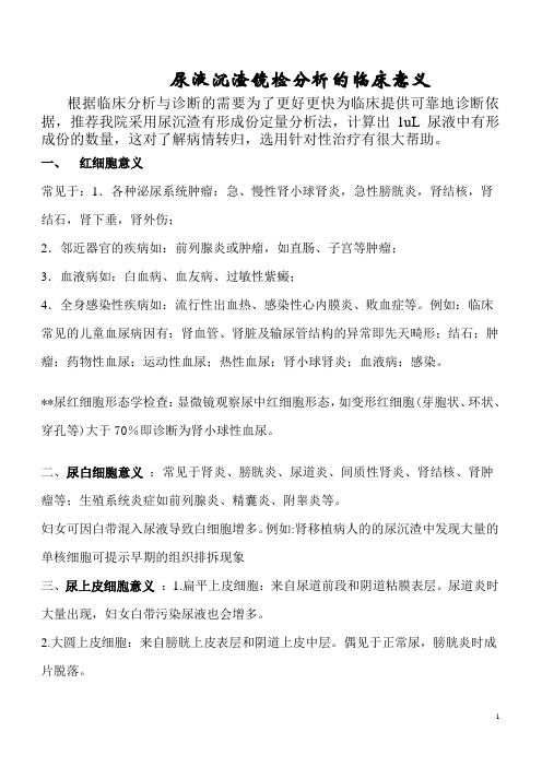 尿沉渣分析的临床意义