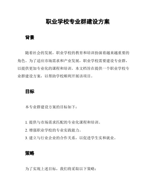 职业学校专业群建设方案