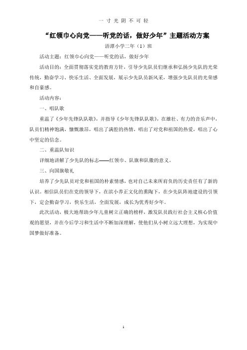 红领巾心向党  主题活动方案.doc