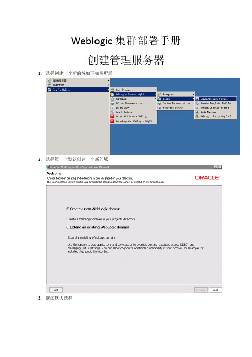 weblogic集群部署文档