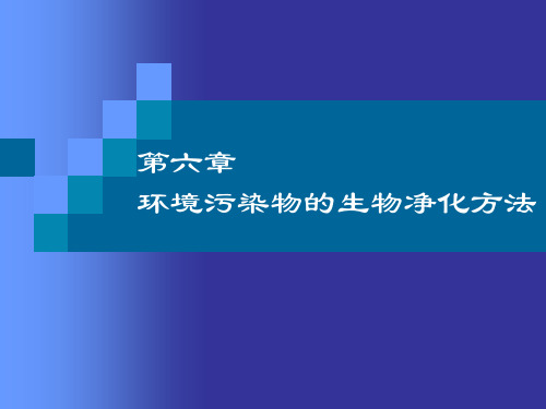 【环境生物学课件】第六章  环境污染物的生物净化方法