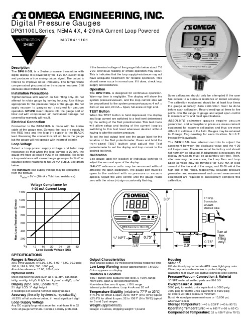 海尔 DPG1100L 2线压力传感器数字显示说明书