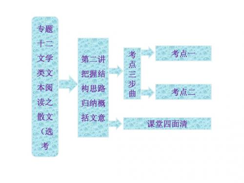 高三语文第二轮学习专题课件：专题十二 第二讲 《把握结构思路 归纳概括文意》(93张PPT)