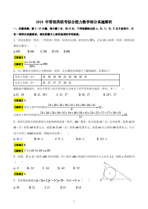 2018考研：管理类综合联考(199)真题与解析