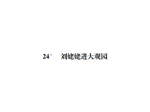 秋人教九年级上册语文习题课件：24 刘姥姥进大观园(共19张PPT)