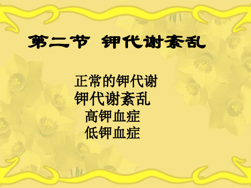 第四章 钾代谢紊乱