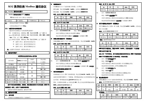 KSJ系列仪表Modbus通讯协议_A3V110527(1)