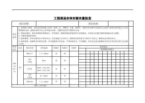 工程现场实体实测实量检查