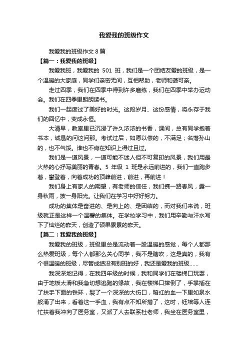 我爱我的班级作文