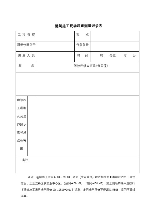 安全文明施工各类记录表