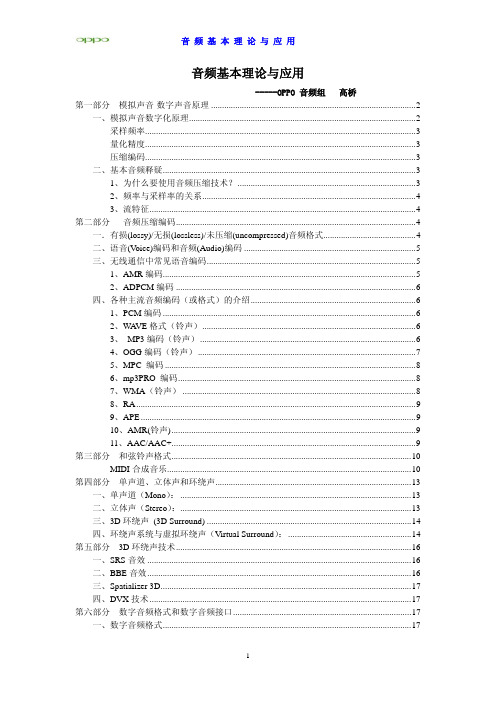 数字音频原理和理论应用