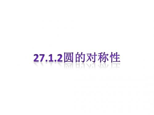 华师大版数学九年级下册课件：27.1.2圆的对称性