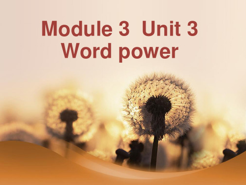 精选高中3Unit3Word power (共31张PPT)公开PPT课件