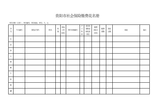 贵阳市社会保险缴费花名册