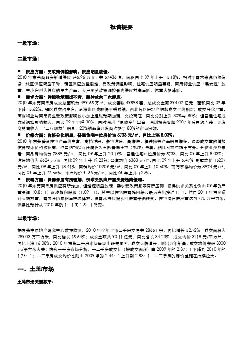 中原地产发布:2010年东莞房地产市场分析