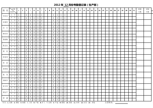 考勤表Microsoft Word 文档