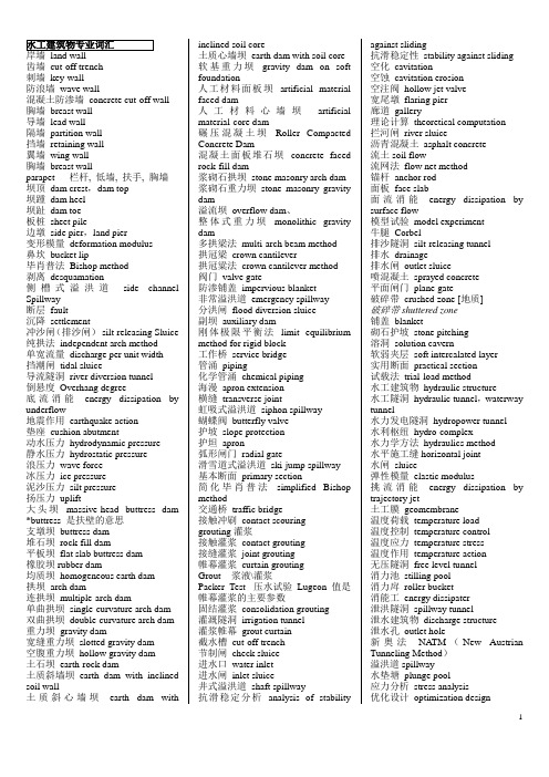 水工英文词汇