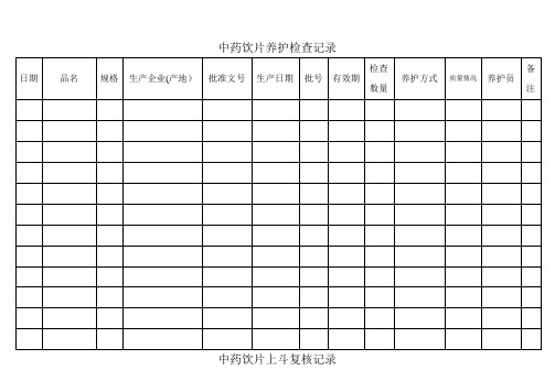 中药饮片养护检查记录【范本模板】