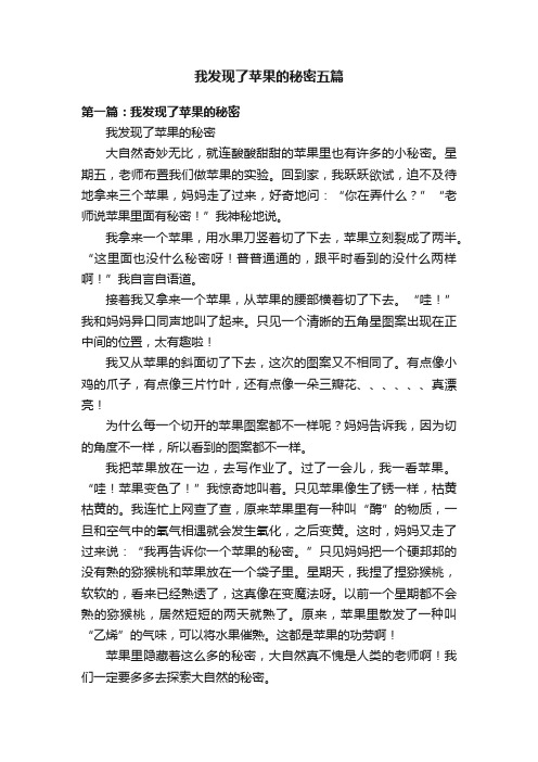 我发现了苹果的秘密五篇