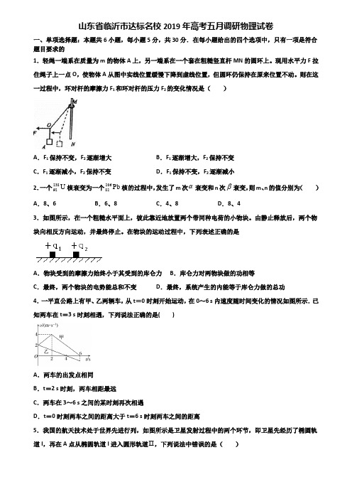 山东省临沂市达标名校2019年高考五月调研物理试卷含解析