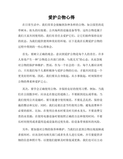 爱护公物心得