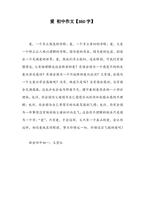 爱 初中作文【350字】