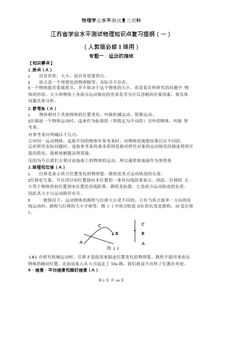 (完整版)小高考物理知识点,推荐文档