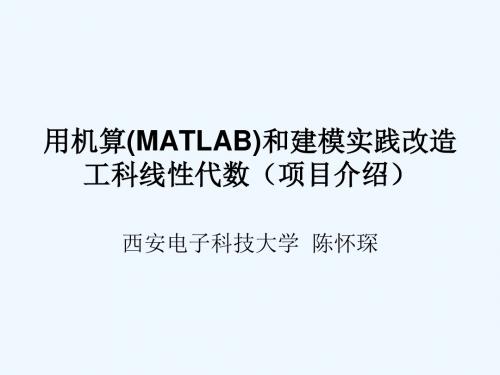 用机算(MATLAB)和建模实践改造工科线性代数